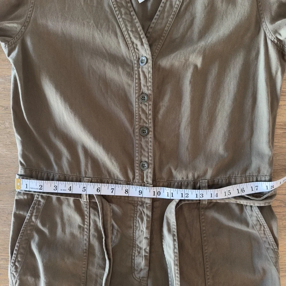 Xirena‎ Long Sleeve Wylie Jumpsuit-Button Front Tie Waist-Khaki Green-Size S NWT